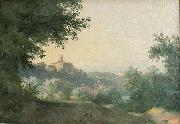 Pierre de Valenciennes Landscape from the french painter Pierre-Henri de Valenciennes. View of the Palace of Nemi oil painting artist